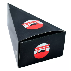 Temaki Preta Para Delivery - Com Berço triplex 300g 6 cm x 10 cm x 16.8 cm 1x1 Laminação interna e externa;  