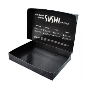 Caixa Preta Para Sushi Delivery - Grande Triplex 300g  1x1 Laminação interno e externo  