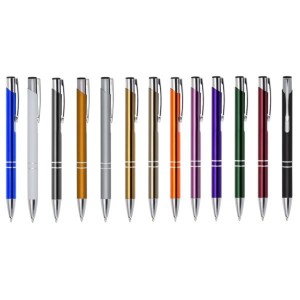 Caneta Metal personalizada c/ gravação a laser Metal Tamanho aproximado: 13,7 cm x 1,2 cm    PREÇO UNITÁRIO R$ 3,90 (minímo 100 unidades) - Consulte disponibilidade de cores em estoque - Para quantidades acima de 300 unidades consulte por whatsapp