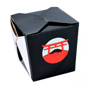 Embalagem Yakisoba 500ml-preta Triplex 300 10.5 cm x 10 cm x 10 cm 1x1 Laminação interna e externa;  