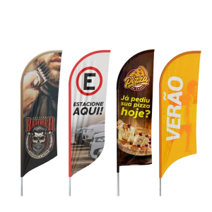 Wind Banner Completo - Base Em Concreto Com a Haste 2,80x70 Tecido canva de 2,05x70  Tecido dupla face Pronto para usar Base Em Concreto